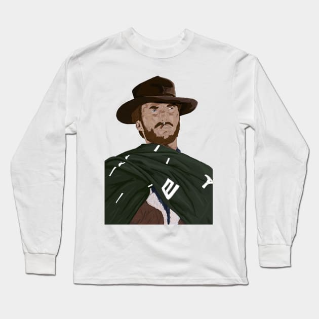 Clint Eastwood Long Sleeve T-Shirt by Swadeillustrations